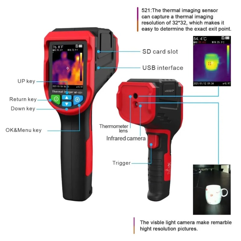 Nf 521 Thermal Imaging Camera - NOYAFA NF-521 Portable Thermal Imager Handheld